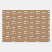 新婦エレガントモダン名の結婚式 ラッピングペーパーシート (正面)