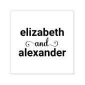 新婦エレガント名の結婚タイポグラフィ#1 セルフインキングスタンプ (デザイン)