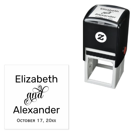 新婦エレガント名の結婚タイポグラフィ#2 セルフインキングスタンプ (インサイチュ)