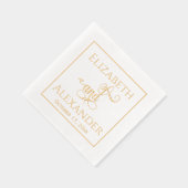 新婦エレガント名の結婚タイポグラフィ#3 Fr 箔ナプキン (右)