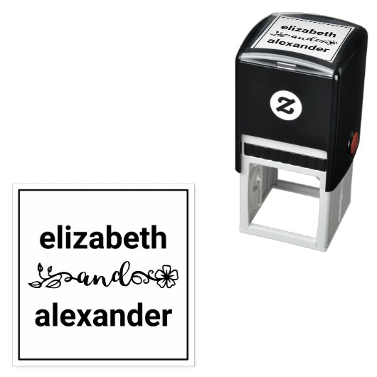 新婦エレガント名の結婚タイポグラフィ#3F セルフインキングスタンプ (インサイチュ)