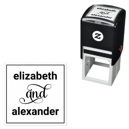 新婦エレガント名の結婚タイポグラフィ#4F セルフインキングスタンプ (インサイチュ)