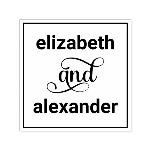 新婦エレガント名の結婚タイポグラフィ#4F セルフインキングスタンプ (デザイン)