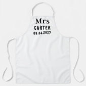 新婦エレガント黒モダン名結婚の エプロン (正面)