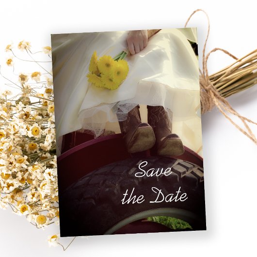 新婦オントラクターファームウェディング日付を保存 招待状