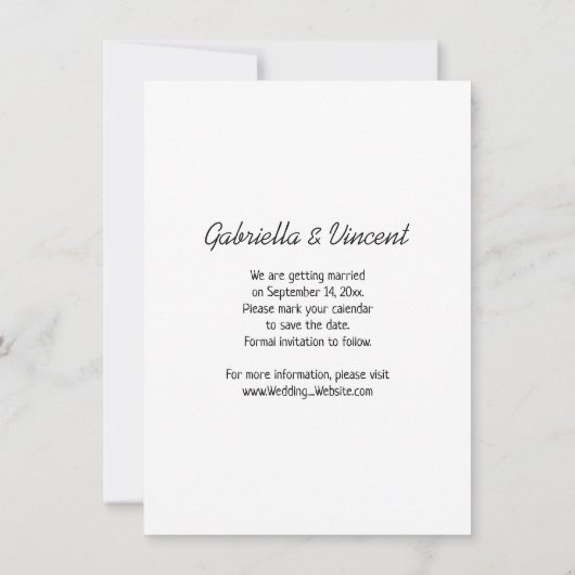 新婦オントラクターファームウェディング日付を保存 招待状 (裏面)