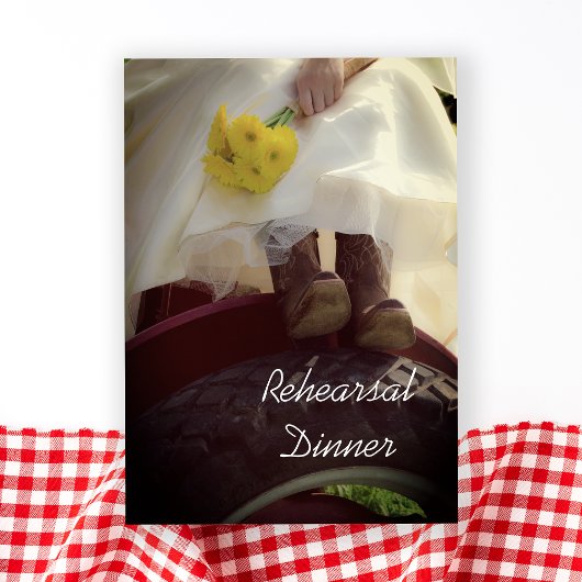 新婦オントラクターファーム結婚のリハーサルディナー 招待状