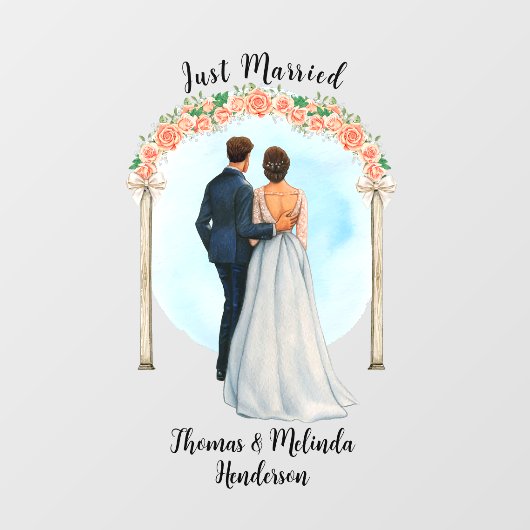 新婦カスタマイズ新郎アルターバラたった今結婚しました車 ウィンドウサイン (シート)