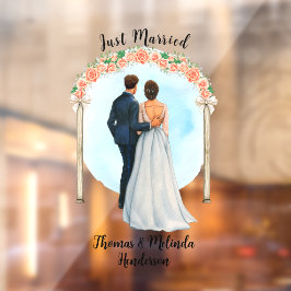 新婦カスタマイズ新郎アルターバラたった今結婚しました車 ウィンドウサイン