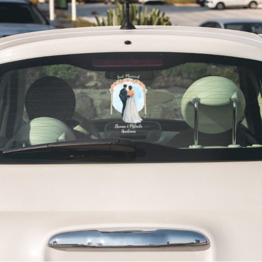 新婦カスタマイズ新郎アルターバラたった今結婚しました車 ウィンドウサイン
