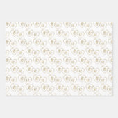 新婦カスタマイズ金ゴールドの結婚ハートチャーム ラッピングペーパーシート (正面2)