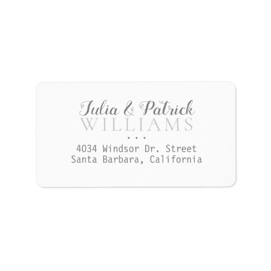 新婦カスタムが自宅住所を命名 ラベル (正面)