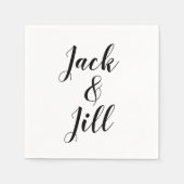 新婦カスタムと新郎の名前を持つナプキン スタンダードカクテルナプキン (正面)