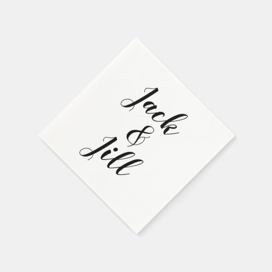 新婦カスタムと新郎の名前を持つナプキン スタンダードカクテルナプキン (角)