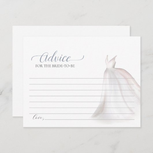 新婦カード用の埃っぽいブルーアドバイス エンクロージャーカード (正面/裏面)