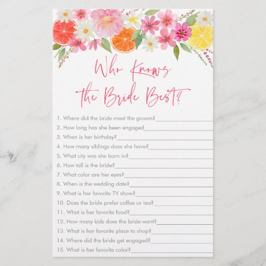 新婦ゲームを知っているシトラス最高のフローラ (正面)