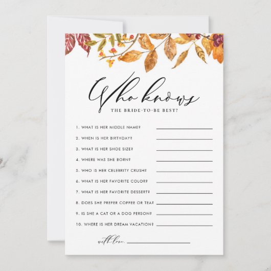 新婦ゲームを知っている最高の紅葉 ノートカード (正面)