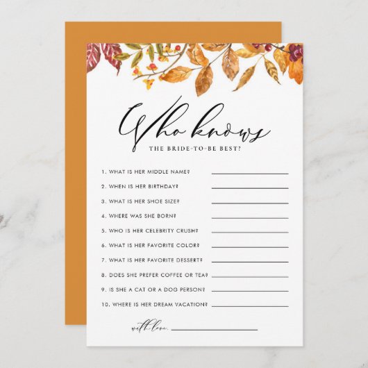 新婦ゲームを知っている最高の紅葉 ノートカード (正面/裏面)