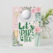 新婦ゴルファー用ゴルフボール付きゴルフブライダルシャワー 招待状 (スタンド正面)