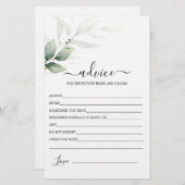 新婦シンプルカード用のアドバイスグリーンリー (正面/裏面)