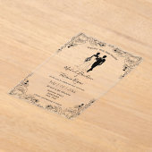 新婦スタイリッシュフローラ結婚 アクリル招待状 (レイダウン)