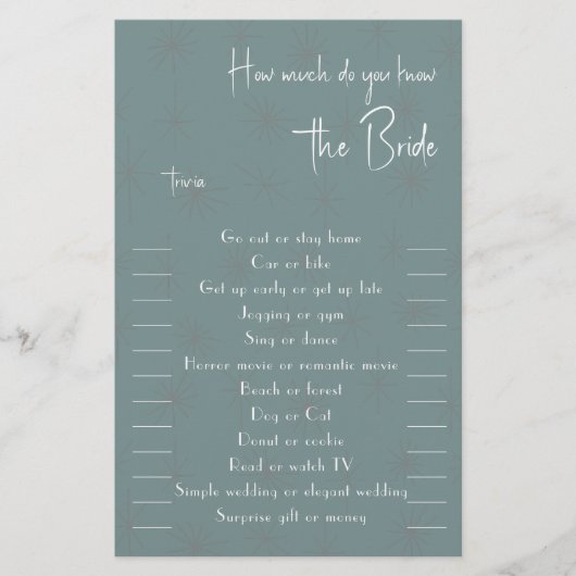 新婦トリビアフライヤーをどれくらい知っているか チラシ (正面)