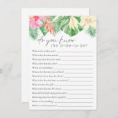 新婦トロピカルブライダルシャワーゲーム エンクロージャーカード (正面/裏面)