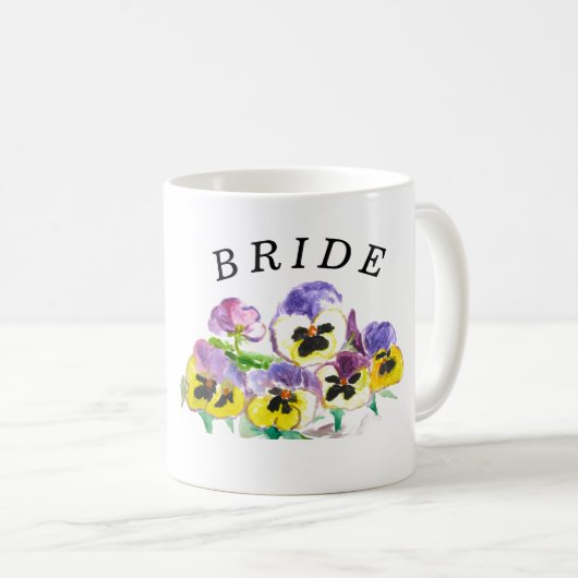 新婦パンジーフローラヴィンテージボホ結婚ズ コーヒーマグカップ (正面右)