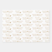 新婦パーソナライズされたのゴールデン結婚ハート ラッピングペーパーシート (正面2)