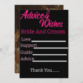 新婦パーソナライズされたの結婚アドバイス アドバイスカード (正面/裏面)