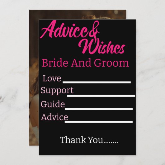 新婦パーソナライズされたの結婚アドバイス アドバイスカード (正面/裏面)