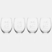 新婦パーソナライズされたの親結婚達 ステムなしワイングラス (正面)