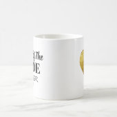 新婦パーソナライズされたの黒金ゴールドハート コーヒーマグカップ (中央)