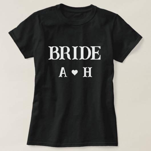 新婦パーソナライズされたイニシャル名 Tシャツ (デザイン正面)