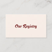 新婦パーソナライズされた登録カード エンクロージャーカード (正面)