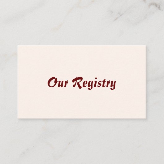 新婦パーソナライズされた登録カード エンクロージャーカード (正面)