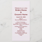 新婦パーソナライズされた結婚式 プログラムラックカード プログラム (正面)