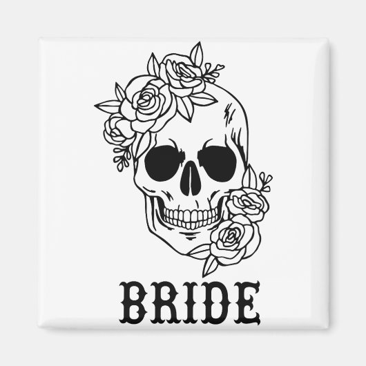 新婦フローラスカルハロウィン結婚ズバロ マグネット (正面)