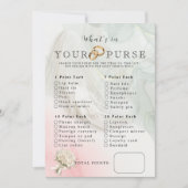 新婦ベールあなたの財布の中に何がブライダルシャワーゲーム 招待状 (正面)