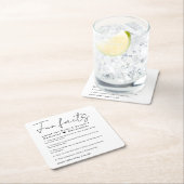 新婦ミニマルのおもしろいに関する結婚事実 スクエアペーパーコースター (インサイチュ)