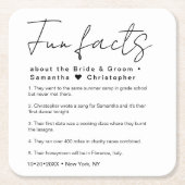 新婦ミニマルのおもしろいに関する結婚事実 スクエアペーパーコースター (正面)