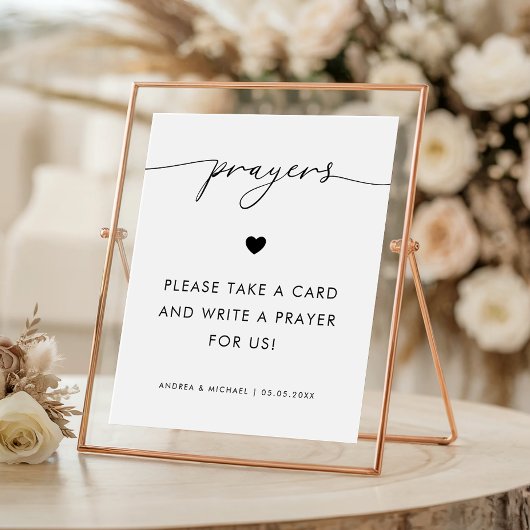 新婦モダンのサインの結婚祈りの言葉 ポスター