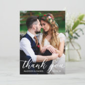 新婦モダンの写結婚真 |ありがとうございます サンキューカード (スタンド正面)