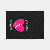 新婦モダンピンクハートZ03 フリースブランケット (正面(横))