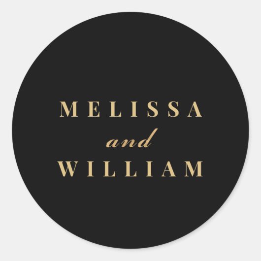 新婦モダン名タイポグラフィシール ラウンドシール (正面)