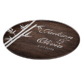 新婦モダン名前をカスタムする及び日付 カッティングボード (角)