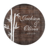 新婦モダン名前をカスタムする及び日付 カッティングボード (正面)