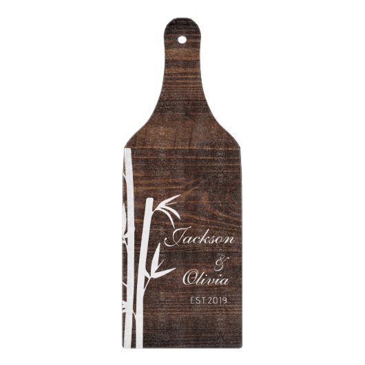 新婦モダン名前をカスタムする及び日付 カッティングボード (正面)