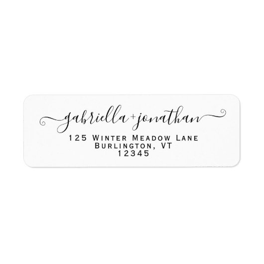 新婦モダン手書き差出人住所 ラベル (正面)