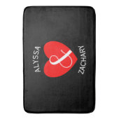 新婦モダン赤いハートカーブ文字A29 バスマット (正面縦)